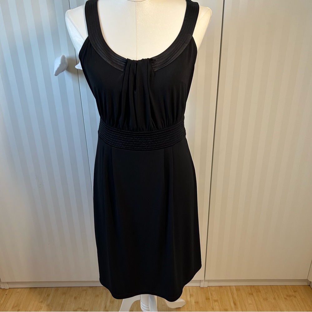 Worthington black sleeveless dress tie belt Size M